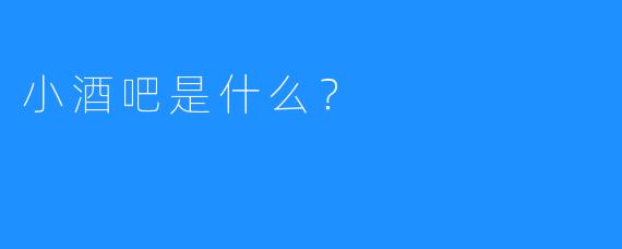 小酒吧是什么?