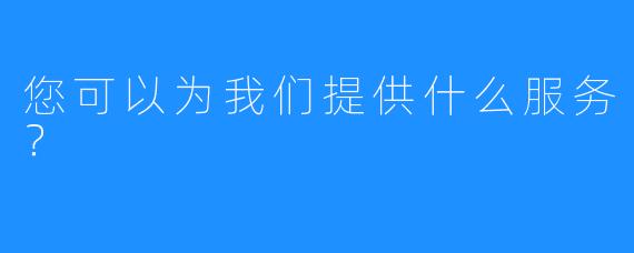 您可以为我们提供什么服务？