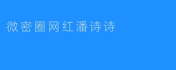 微密圈网红潘诗诗