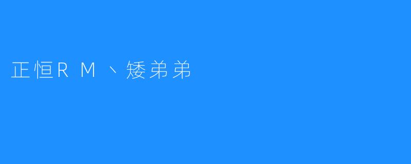 正恒RM丶矮弟弟